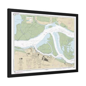 Mapa náutico de Suisun Bay Mallard Island para Antioch, Califórnia, carta de navegação, pôster emoldurado