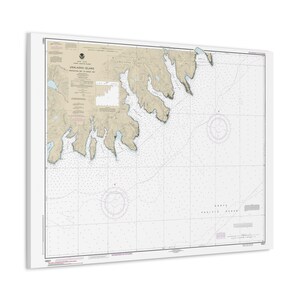 Protektion Bay to Eagle Bay Unalaska Island Alaska Seekarte Segelkarte Aleuten 3-D Leinwand Poster
