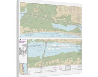 Laguna Madre Middle Ground Texas Nautical Cart Sailing Map 3-D Canvas Poster