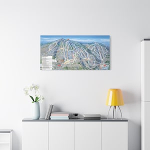 Okemo Vermont Ski Trail Map Framed Canvas Poster