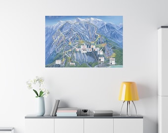 Heavenly California Ski Trail Map 3-D Canvas Poster