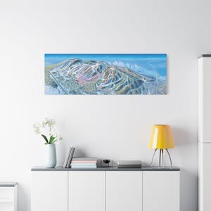 Poster 3D su tela con mappa delle piste da sci del Boyne Mountain, Michigan