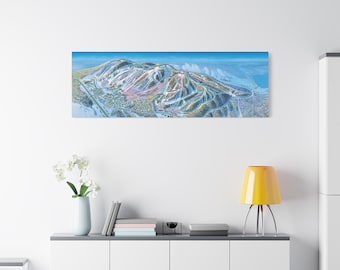 Boyne Mountain Michigan Ski Trail Map 3-D Canvas Poster