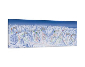 Hakuba Valley Japan Ski Trail Map 3-D Canvas Poster