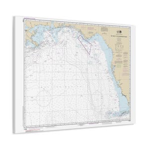 Póster de lienzo en 3D con mapa náutico de la Costa del Golfo de Cayo Hueso al río Misisipi, Nueva Orleans, Luisiana, Alabama y Florida