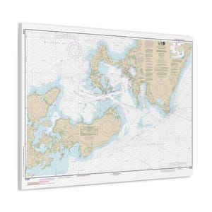 Woods Hole Massachusetts Seekarte Cape Cod Leinwand 3-D Poster