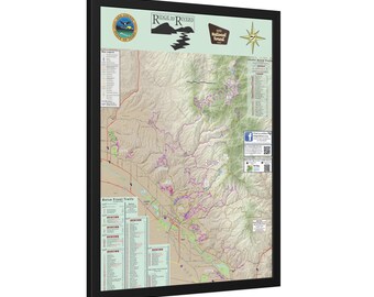 Mapa de la ruta Ridge To Rivers de Boise, Idaho (póster enmarcado)
