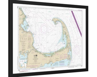 Cape Cod Bay Massachusetts Nautical Chart Sailing Map Framed Poster