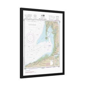 Wellfleet Hafen Sesuit Hafen Massachusetts Seekarte Segelkarte Cape Cod Gerahmtes Poster