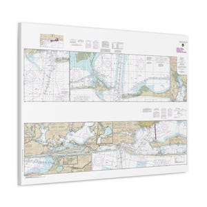 Mapa náutico de Santa Rosa Sound para Dauphin Island Mobile Pensacola e Perdido Bay, Flórida, carta de navegação, pôster em tela 3D