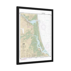 Póster enmarcado con mapa náutico y carta de navegación del puerto de Newburyport y Plum Island Sound, Massachusetts