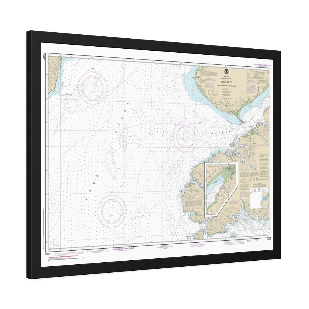Kachemak Bay and Anchor Point Cook Inlet Alaska Nautical Chart Sailing ...