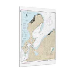 Dutch Harbor, île d'Unalaska, carte nautique de l'Alaska, carte marine, affiche en toile 3D, renard, îles Aléoutiennes