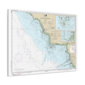 Ouest de la Floride Horseshoe Beach Suwannee River Cedar Key Carte nautique de Crystal Bay, carte de navigation, affiche sur toile 3D