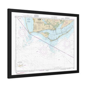 Apalachicola Bay a Cape San Blas Florida Mappa nautica Carta di navigazione Poster incorniciato