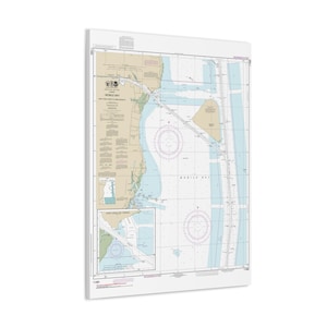 Mapa náutico de la costa del Golfo de Alabama, carta de navegación, póster en lienzo 3D, desde el río Fowl hasta Deer River Point, terminal de Middle Bay