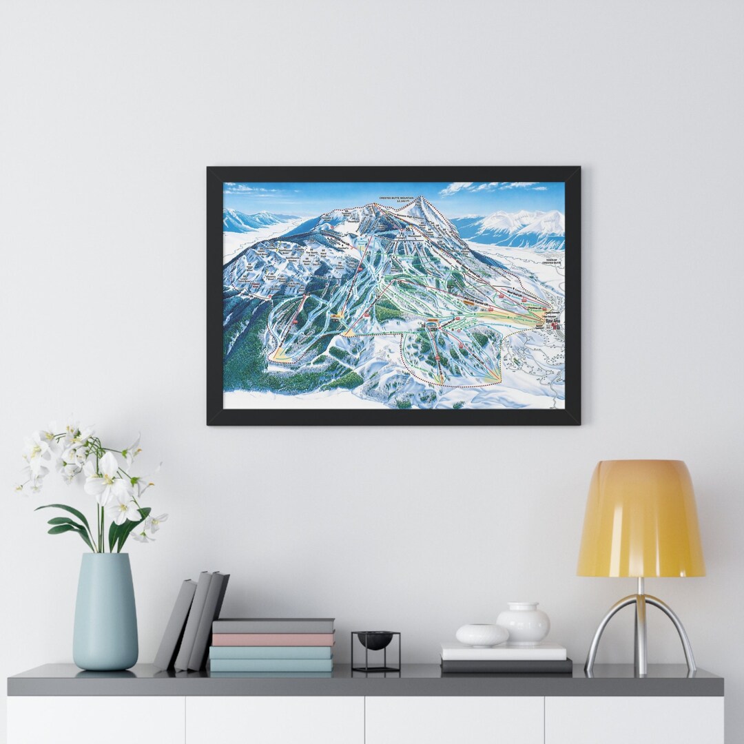 Crested Butte Colorado Trail Map Ski Resort Framed Poster - Etsy