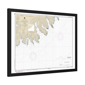 Protektion Bay to Eagle Bay Unalaska Island Alaska Seekarte Segelkarte Aleuten Poster mit Rahmen