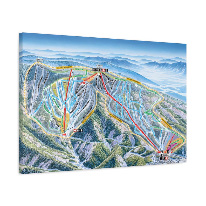 Angel Fire Trail Map 3-D Canvas Ski Resort Poster New Mexico - Etsy