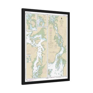 Keku Strait Monte Carlo to Doorn Island The GipfelDevils Elbow Südostküste Alaska Nautikkarte Segelkarte gerahmtes Poster