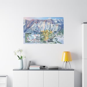3D canvas poster Bridger Bowl Montana-skiroutekaart