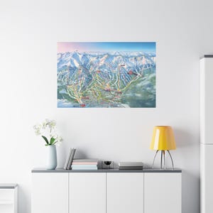 Carte des pistes de ski de la station de Breckenridge, affiche en toile 3D Breck Colorado