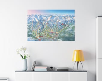 Póster en lienzo en 3D con mapa de pistas de esquí de Breckenridge Resort, Breck, Colorado