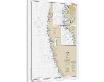 Póster enmarcado con mapa náutico de Elk a Fort Bragg, Mendocino y Noyo Anchorage, California