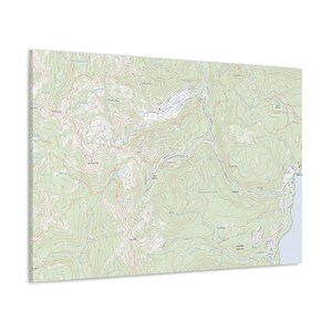 Alpine Meadows Olympic Valley Palisades Tahoe Californië Topografische kaart 3-D canvas poster