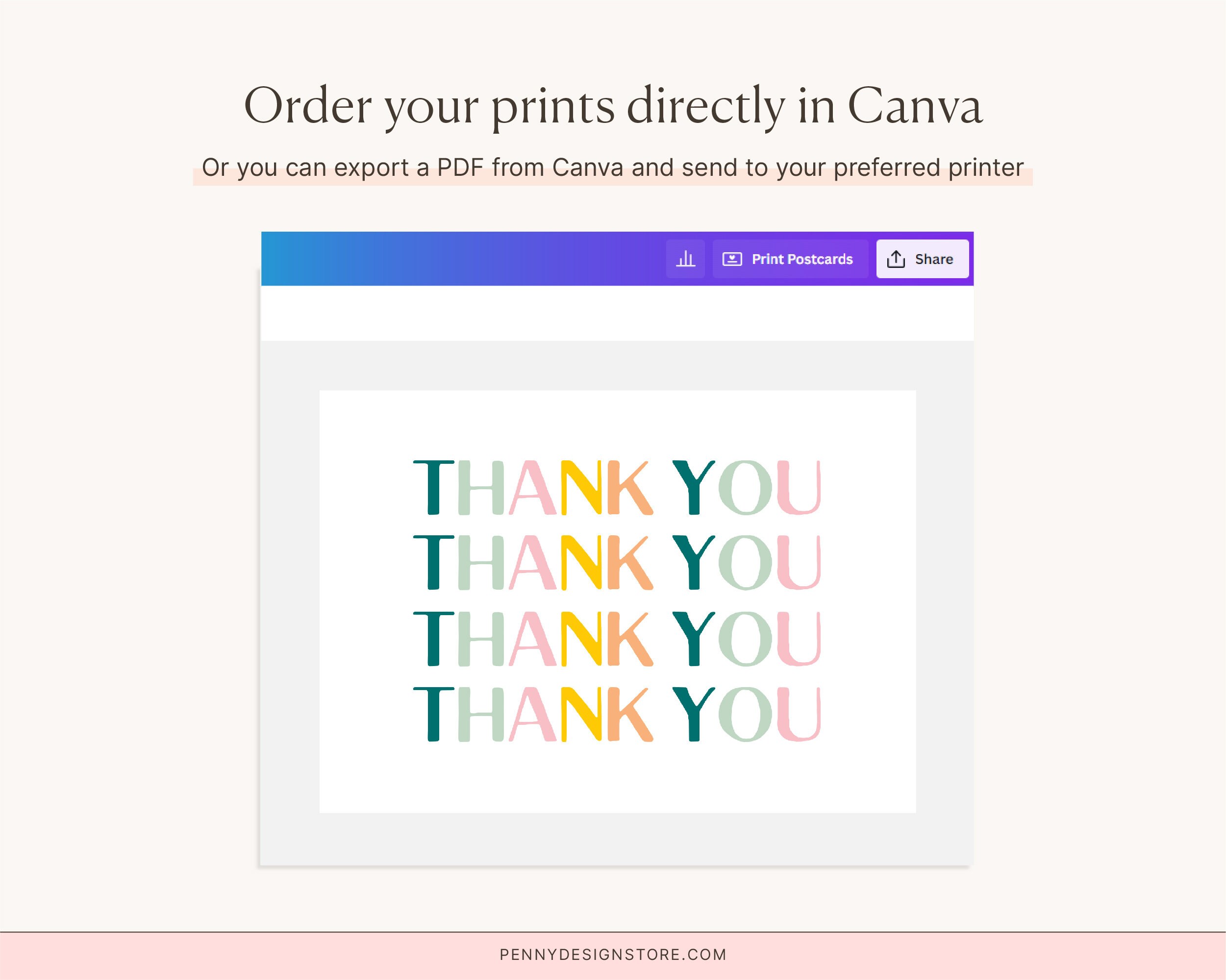 Colorful Thank You Card Template Pastel Rainbow Branding Design Canva ...