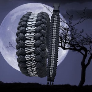 Black and White(shockwave) Wide Sanctified paracord bracelet