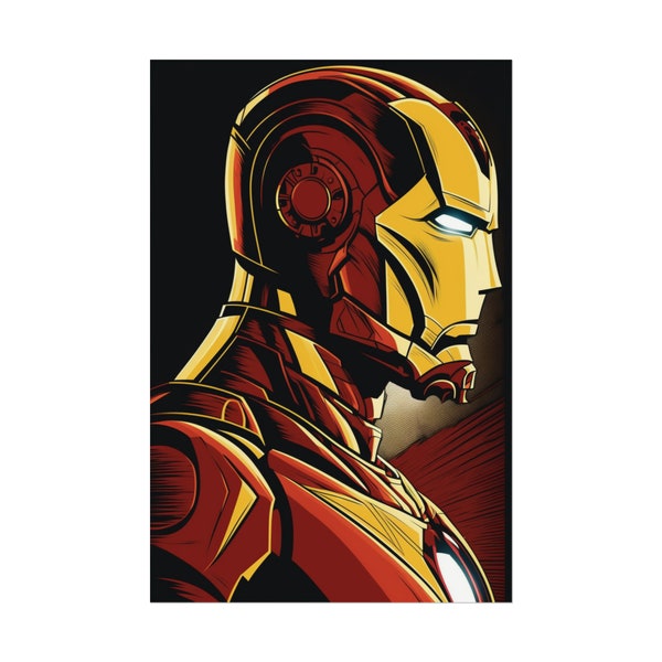 Iron Man Pop Art Style Marvel Avengers | Wall Art Print Superhero Decor Bedroom Children Kids Boys Poster Personalised gift