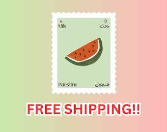 Watermelon Palestine Stamp Vinyl Sticker for Water Bottles, Laptops, Phones