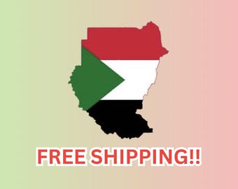 Sudan Map with Flag Design Vinyl Sticker for Water Bottles, Phone Cases, Laptops