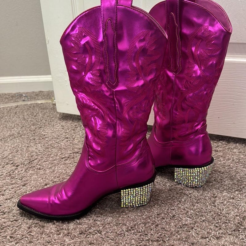 East Lion Corp Rhinestone Ankle Cowgirl Booties