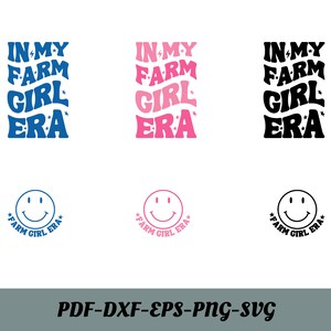 In mijn boerderij meisje tijdperk SVG, PNG, PDF, boerderij meisje shirt PNG, land meisje, boerderij familie, retro golvende groovy letters, gesneden bestand Cricut, silhouet.