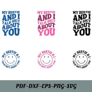 Minha melhor amiga e eu falamos merda sobre você SVG e PNG | Bolso incluído | Ondulado, Frente e Costas | Sublimação, arquivo de corte | Download Digital
