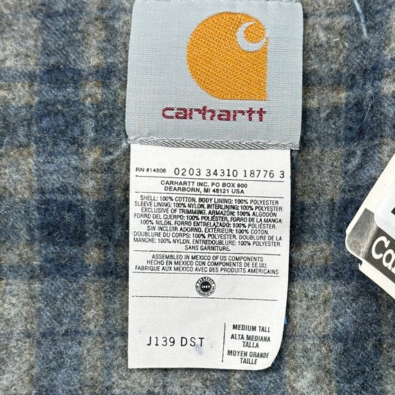 Vintage Carhartt Blanket Lined Denim Jacket J139 … - image 6