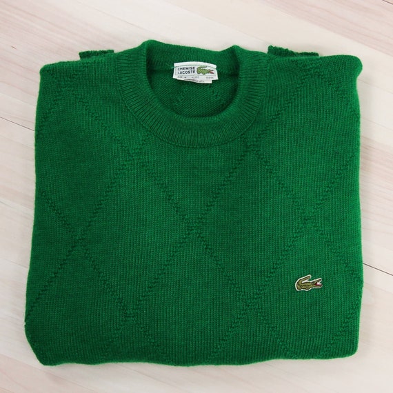 Lacoste Chemise Sweater Pure Wool Vintage 80s Mad… - image 1