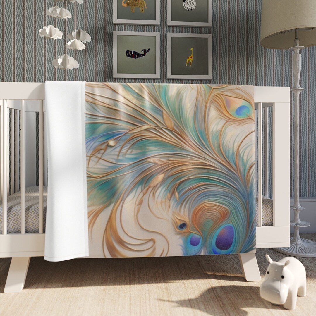 Peacock Feather Throw Blanket Etsy