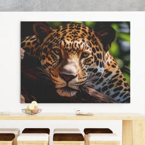 Leopard in the Jungle Digital Print Animal Wallpaper Printable Wall Art Decor Artwork Instant Download Tropical Forest Nature Wild Big Cat