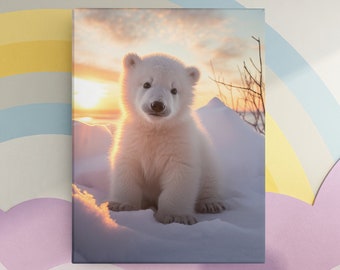 Lindo OSO Polar IMPRESIÓN DIGITAL Animal imprimible cartel pared arte decoración arte descarga instantánea vivero niño bebé niño dormitorio decoración