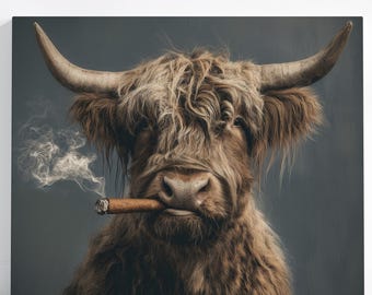 cow smoking cigarette Acrillic Ilustration Stock Illustration 19783519 Each piece showcases captivating designs and vibrant colors Ready to Hang HIGHLAND COW