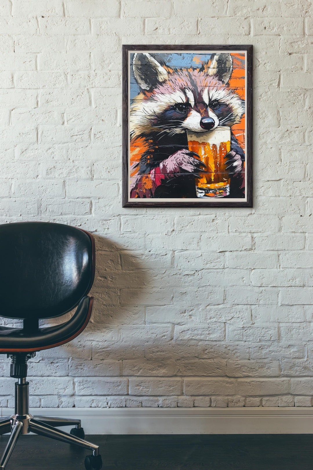 RACCOON DIGITAL PRINT Funny Graffiti Animal Drinking Beer Printable ...