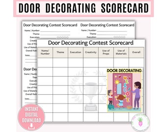 Door Decorating Contest Scorecard Printable, Door Contest, Door Competition, Door Judge, Door Judging, Office Contest, School Contest, Con