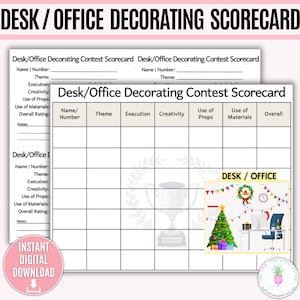 Desk or Office Decorating Contest Scorecard Printable, Desk Contest, Office Competition, Desk Judge, Office Judge, Office Contest, Workplace
