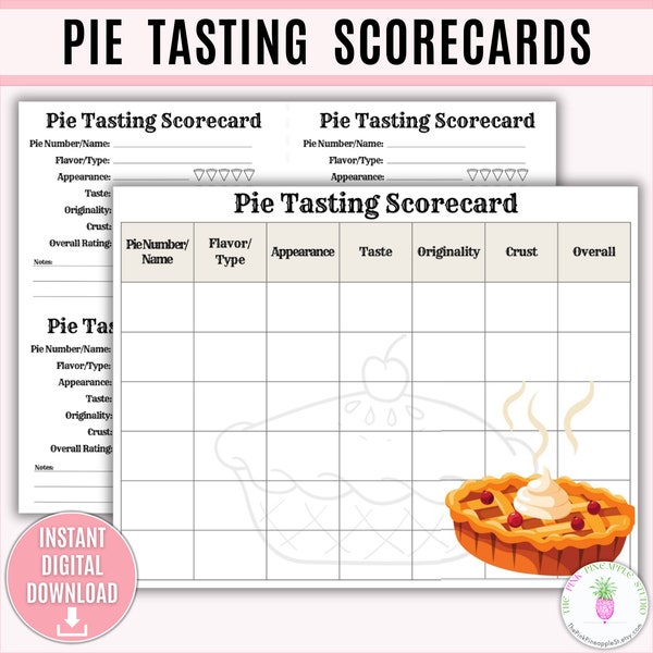 Baking Contest Judging Sheet Etsy