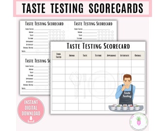 Taste Testing Scorecard Printable, Cookoff, Tasting Party, Taste Test, Tasting Card, Fundraiser, Cooking Competition, Tasting Activity, Game