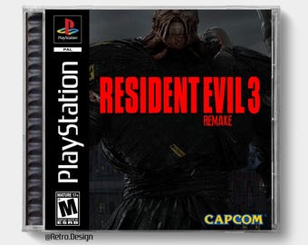 Resident Evil 3 Remake (PS5) / Estuche de CD de repuesto inspirado en PS1 / Sin disco