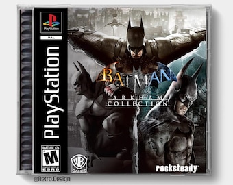 Batman: Arkham Tilogy (PS4) / Estuche de CD de repuesto inspirado en PS1 / Sin disco